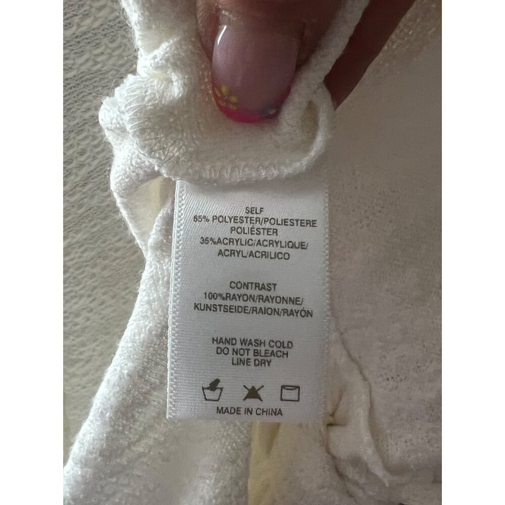 NWT Anthropologie Cream White Textured Side Tie Sweater | Coastal Grandmother M - Picture 7 of 9